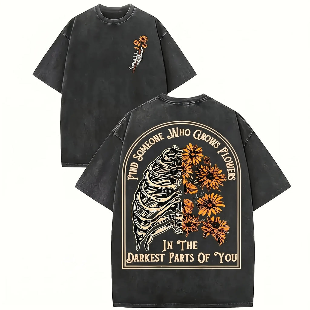 Find Someone Who Grows Flowers Rib Sunflowers Pattern T-Shirt/Sweatshirt/Hoodie