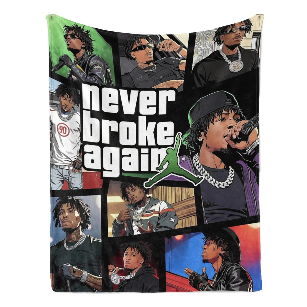 Never Broke Again Collage Flannel Blanket
