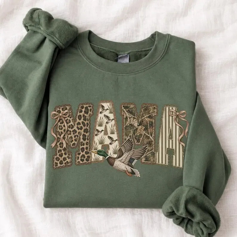 Duck Hunting Camouflage Mama Graphic Outdoors Mothers Day Gift T-Shirt / Sweatshirt / Hoodie