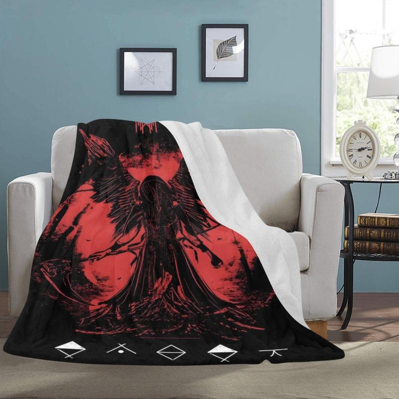 Metal Music Dark Aesthetic Pattern Flannel Blanket