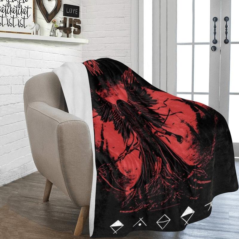 Metal Music Dark Aesthetic Pattern Flannel Blanket