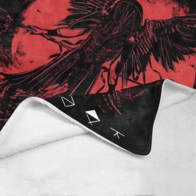 Metal Music Dark Aesthetic Pattern Flannel Blanket