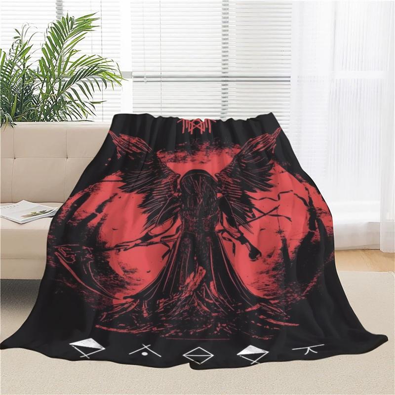 Metal Music Dark Aesthetic Pattern Flannel Blanket