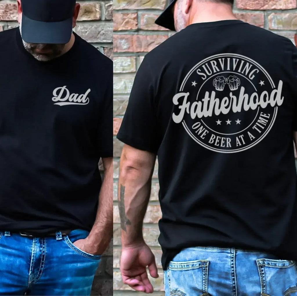 Surviving Fatherhood One Beer At A Time Funny Dad Graphic T-Shirt/Sweatshirt/Hoodie