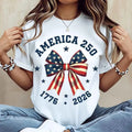 America 250 Stars And Stripes Bow Print T-Shirt/Sweatshirt/Hoodie