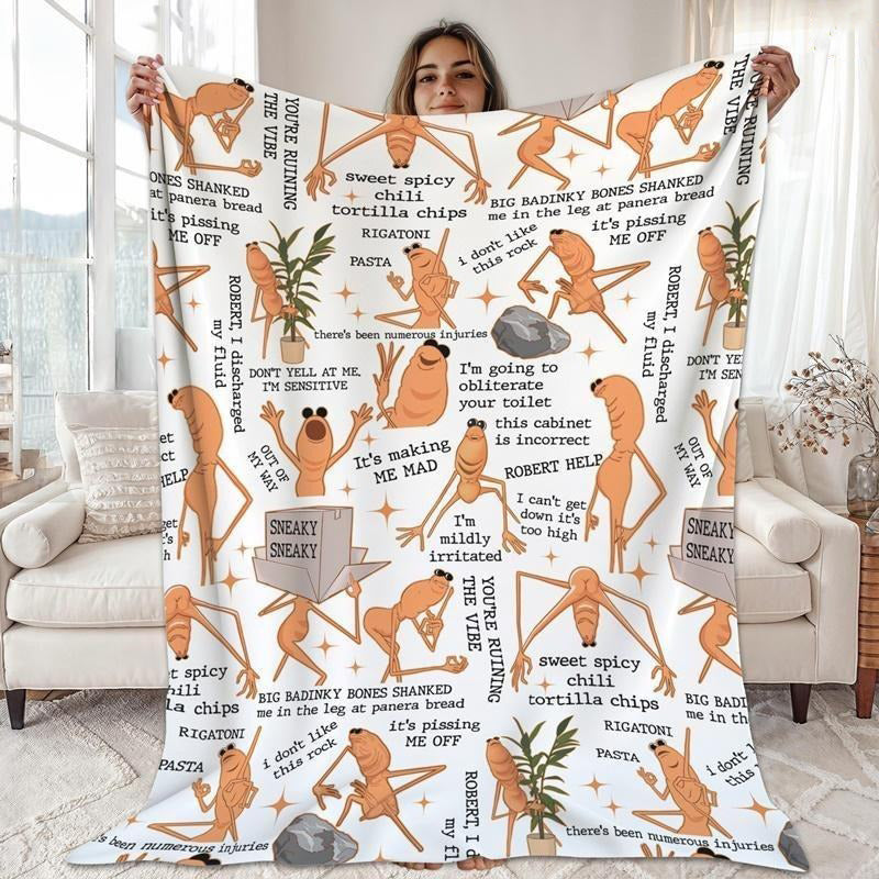 Marcus The Worm Flannel Blanket